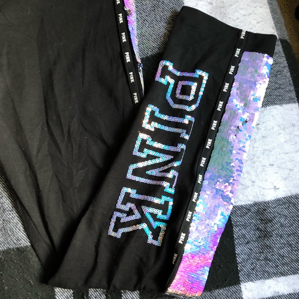 RARE Flip Sequence PINK cotton leggings